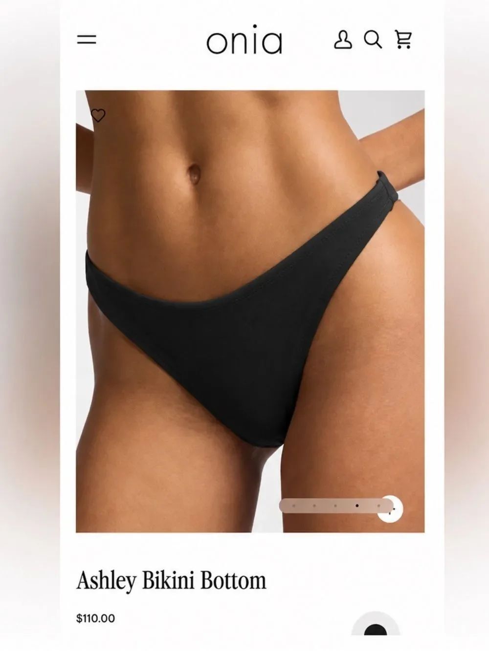 ✨NWT✨ Onia “Ashley” Black Low-Rise Bikini Bottom Size Small